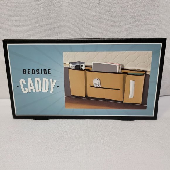 The Original Fun Workshop Bedside Caddy, 5 Pocket Caddy with Tissue Pocket Tan - Picture 1 of 2